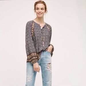 Anthropologie Tylho Aubina Long-Sleeve Peasant Top Size S